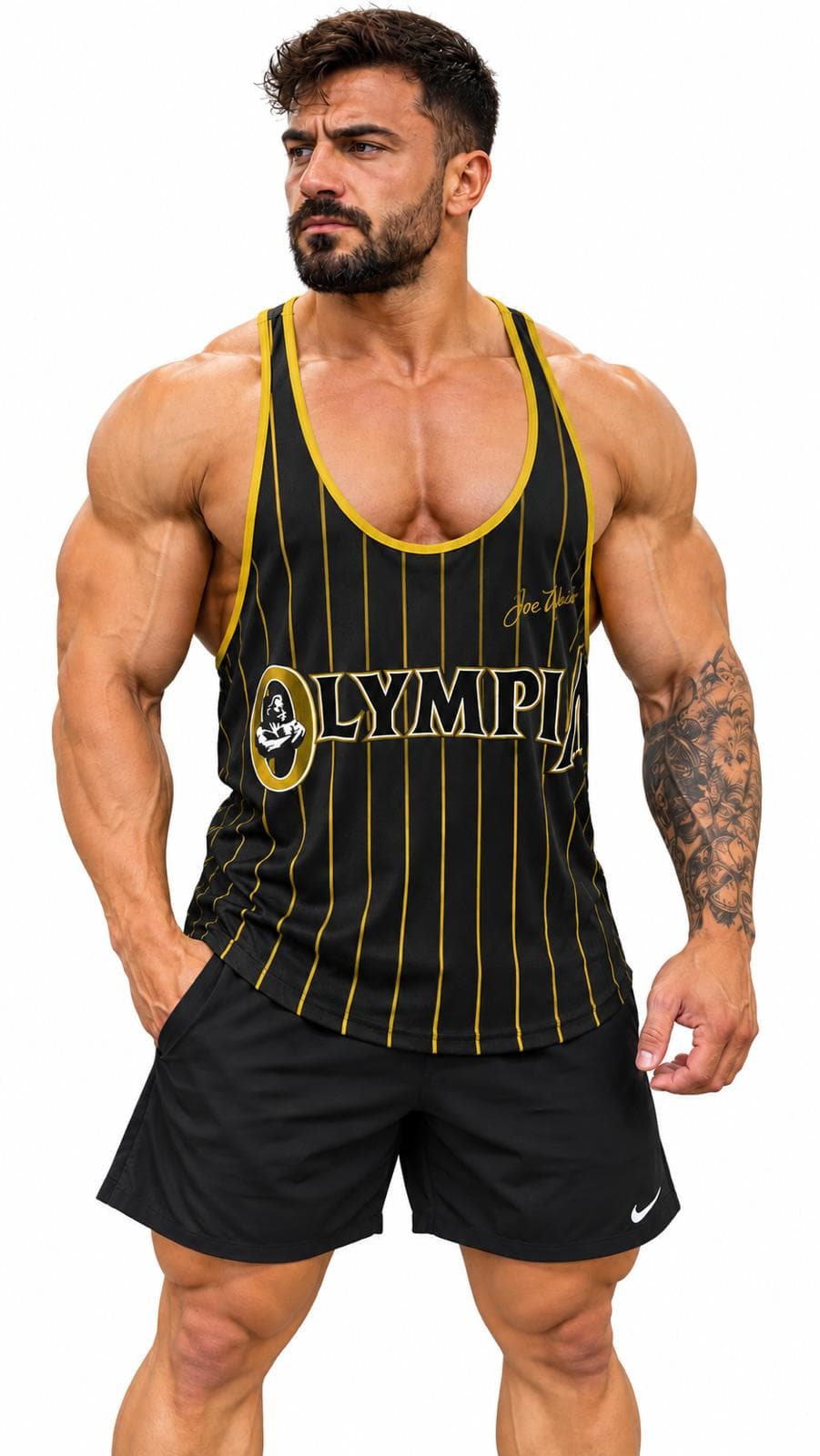 Olympia Baskılı Beast Mode Sarı Çizgili Atlet