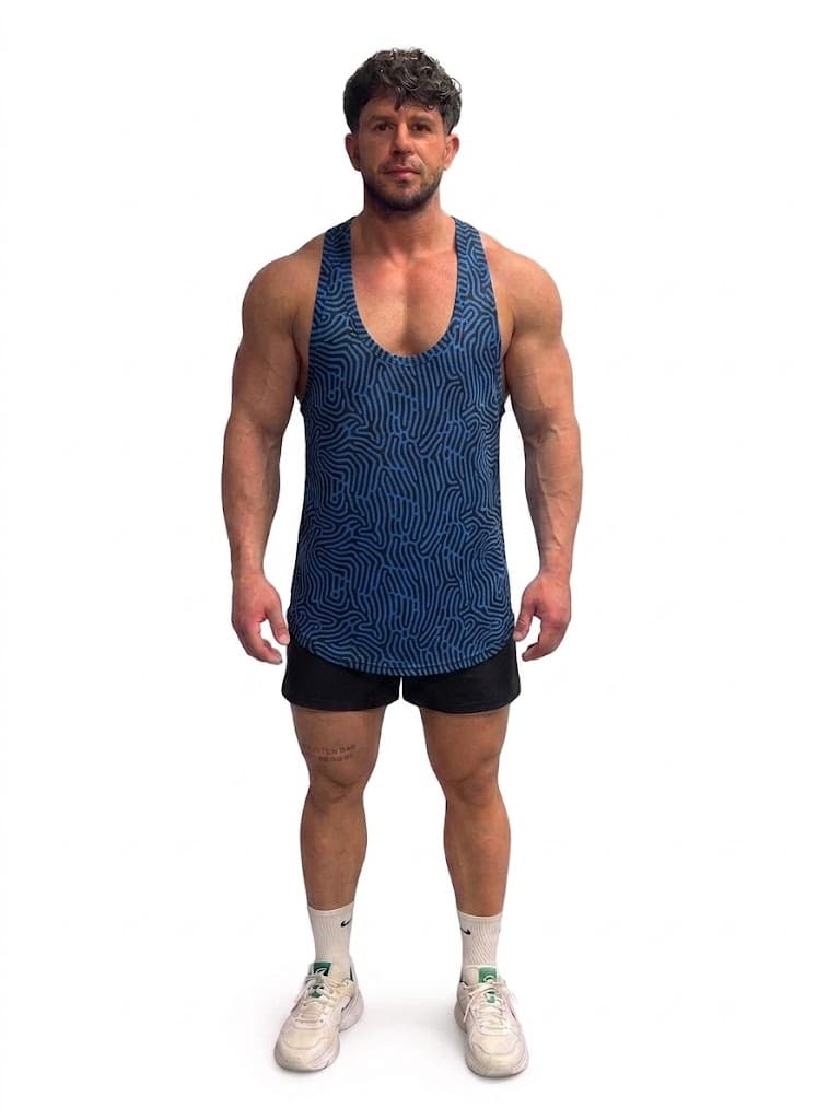 Beast Mode Baskılı Mavi Siyah Atlet